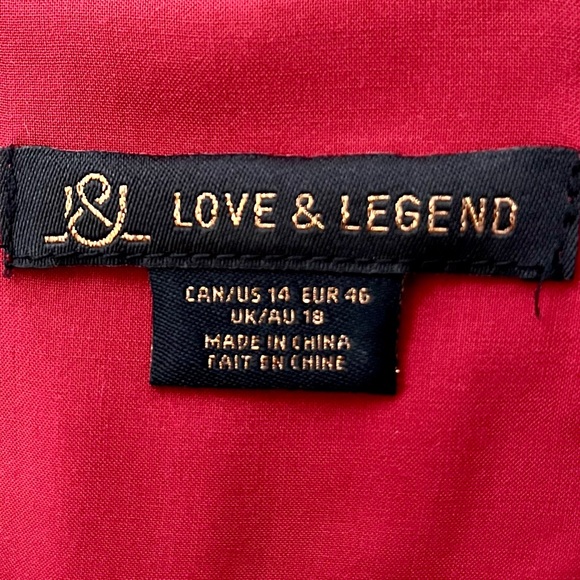 Love & Legend Red Tunic Dress~Size 14 - Picture 9 of 11